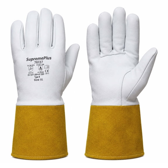 SupremePlus Top Grain Goatskin Leather TIG Welding Gloves, X-Large, 1 Pair, Superior Heat Resistant Gloves with High Dexterity & Extended Cuff