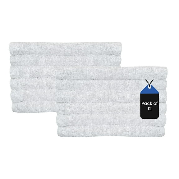 SupremePlus Ultra Soft Quick Dry 22 x 44 inches Cotton Blend Bath Towels, White 12 Count