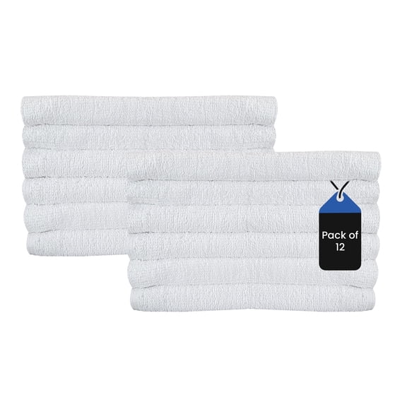 SupremePlus Ultra Soft Quick Dry 22 x 44 inches Cotton Blend Bath Towels, White 12 Count