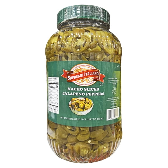 Supremo Italiano Nacho Sliced Jalapeno Peppers | Kosher | 1 Gallon