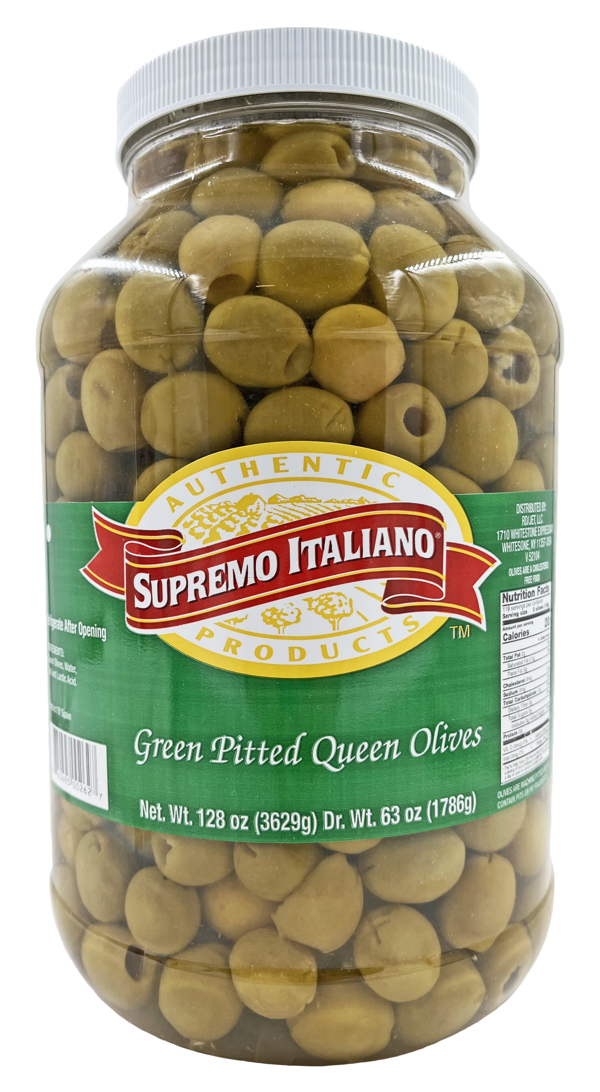 Supremo Italiano, Green Pitted Queen Olives, 128 oz. - Walmart.com
