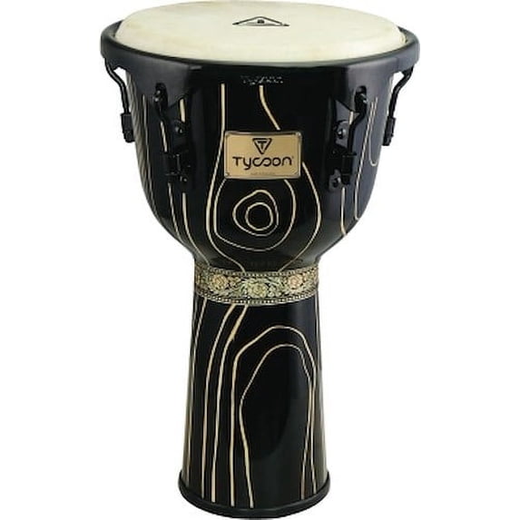 Supremo Select Cyclone Series Djembe - 12 inch. Key-Tuned Djembe with Black Powder-Coated Hardware