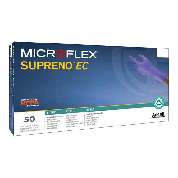 Supreno EC Disposable Nitrile Exam Glove Extended Cuff Length MEDIUM SEC-375-M 50 per Box