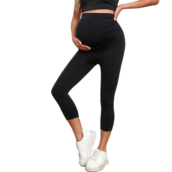 Athlemo Maternity High Waist Leggings Belly Support Leggins for Women Pregnancy Pants