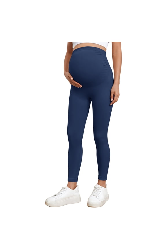 Maternity Leggings with Over Bump Support High Waist Pregnancy Activewear Pants
