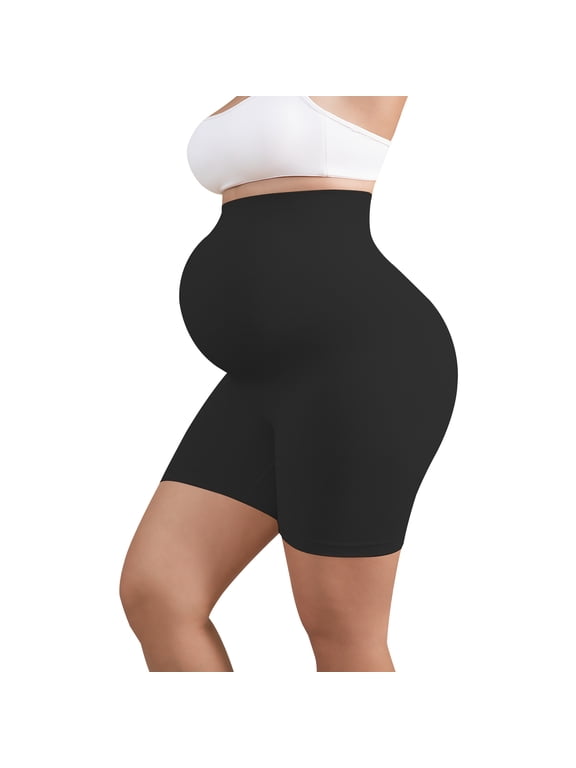 Maternity Support Shorts for Women - High Waisted Seamless Pregnancy Underwear