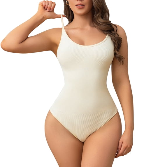 Athlemo Women Workout Romper Yoga Ribbed Square Neck One Piece Seamless Tank Top Bodysuit