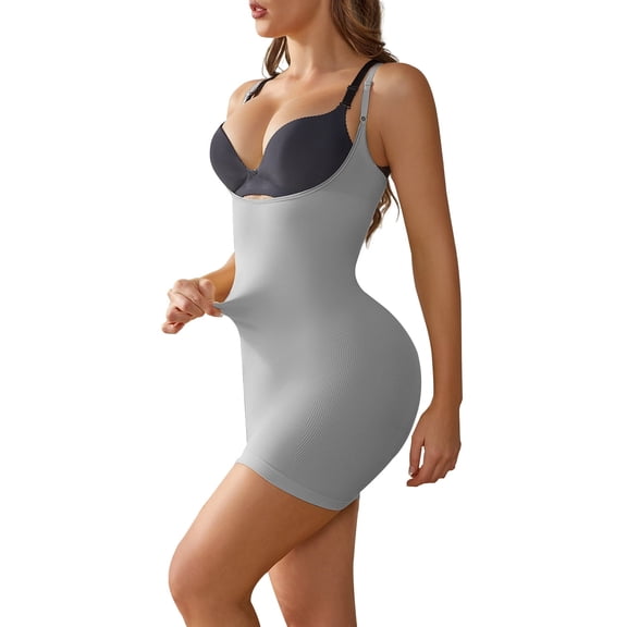 Athlemo Women's Body Shaper Under Dress Open-Bust Full Slip One Piece Control Slip Tummy Control Bodysuit