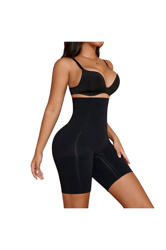 Suprenx Women's High Waisted Shaping Compression Slip Shorts Black L