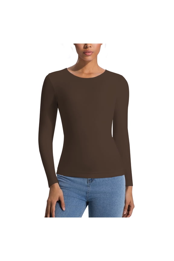 Women's Long Sleeve Light Compression Underwear Seamless Base Layer Top