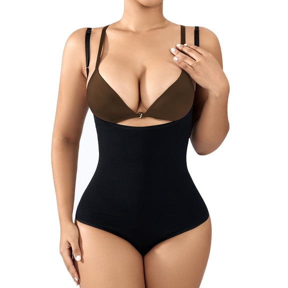 Athlemo Women's Shapewear Tummy Control Body Shaper Open-Bust Bodysuit Waist Trainer