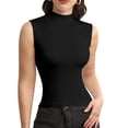 thumbnail image 1 of Athlemo Women's Sleeveless Racerback High Neck Casual Basic Ribbed Fitted Tank Top, 1 of 7