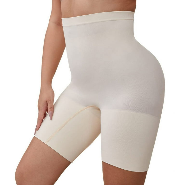 Suprenx Women's Tummy Control Shorts Shapewear High Waist Body Shaper Thigh  Slimmer Panties Beige M
