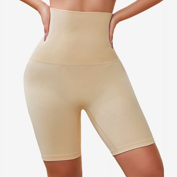 Athlemo Women's Tummy Control Shorts Shapewear High Waist Body Shaper Thigh Slimmer Panties(Beige Medium)