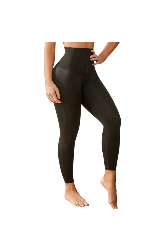 Womens High Waisted Shapewear Leggings Tummy Control Butt Lifting Workout Pants Black