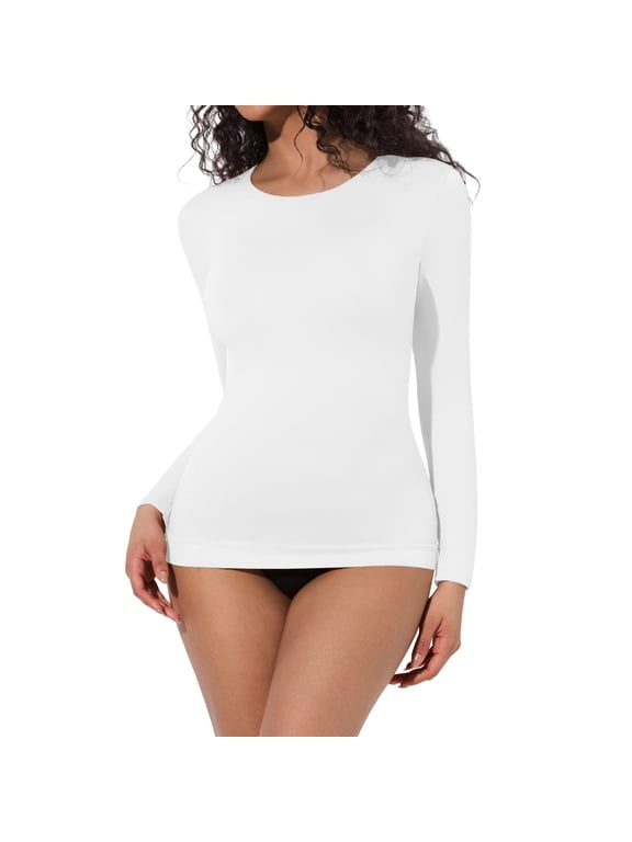Athlemo Women's Seamless Long Sleeve Smoothing Undershirt