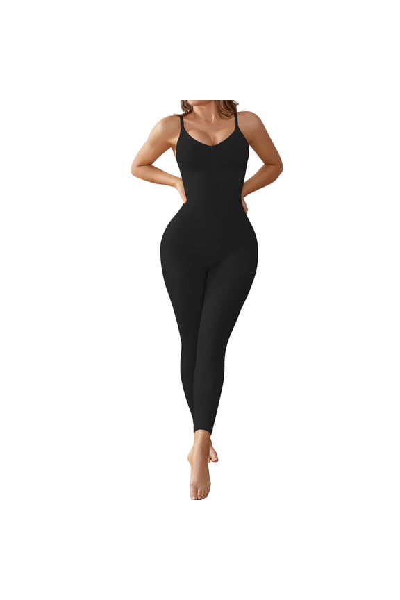 Women's Sleeveless Shapewear Jumpsuit Long Pants Yoga Rommpers Butt Lifter Tummy Control Jumpsuit Underwear Bodysuit