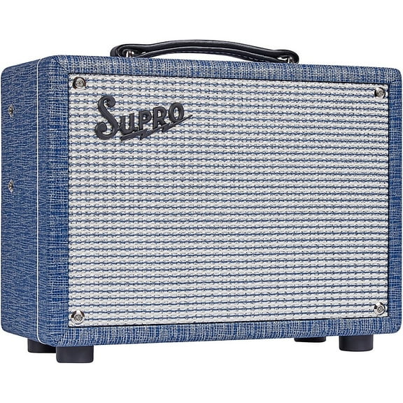 Supro 1605RJ 64 Reverb 5W 1x8 Tube Guitar Combo Amp Blue