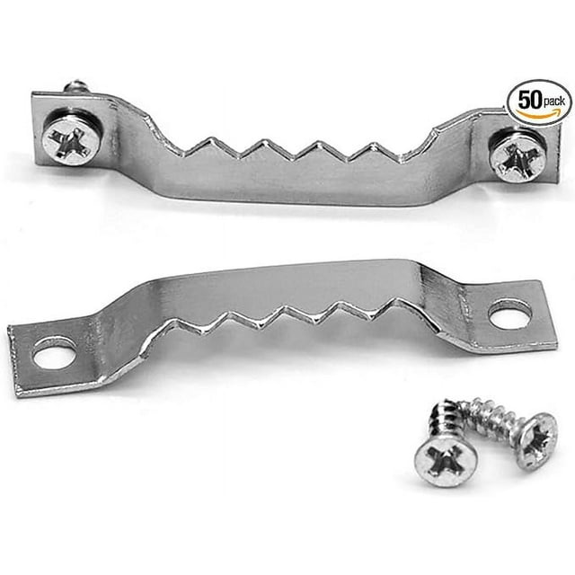 Suprom Small Sawtooth Picture Hangers 50 Pack Steel Sawtooth Hangers with Screws, Picture