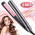 thumbnail image 1 of Suproot® Hair Straightener and Curler 2 in 1, Professional Ceramic Tourmaline Ionic Flat Iron for Hair, Adjustable Temperature Hair Straightener with Floating Plates, 360° Swivel Cord For Different H, 1 of 7