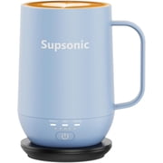 Supsonic - 16oz Self Heating Coffee Mug, Smart Heated Coffee Mug Faster Direct-Contact Heating Up to 149 F, Coffee Mug Warmer Set with Auto Shut-Off - Gifts for Men Women | S2, Glacier Blue