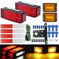 thumbnail image 1 of Supsupsiu 2Pcs LED Waterproof Red Trailer Boat Rectangle Stud Stop Turn Tail Lights Set, 1 of 7