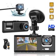 Supsupsiu HD 1080P Car Dual Lens Dash Cam Front/Rear/Inside Video Recorder Camera G-sensor 3 Channel Dual Dash Camera