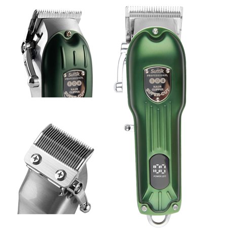 Supsupsiu Hair Clippers Kit Cordless Trimmer Rechargeable Hair Clippers Cutting Beard with Large LED Display Green