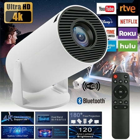 Supsupsiu Projector 4K 1080P Support, 10000 Lumen LED 1080P WiFi Bluetooth UHD Portable Home Theater