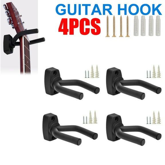 Supsupsiu Top Stage Wall Mount Display Guitar Hook with Mounting Hardware for All Size Guitars, Set of 4