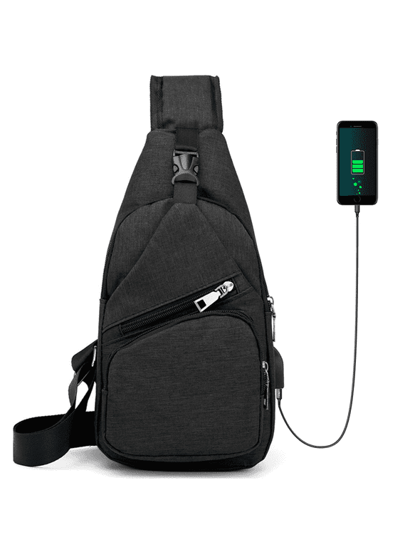 Shoulder Crossbody Sling Bag for Women Men - Sling Backpack Purse With Usb Charging Port for Adults