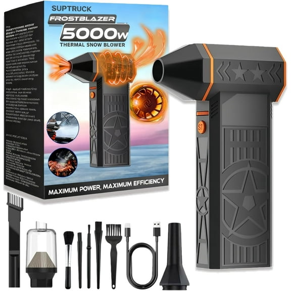 Suptruck Frostblazer 5000W Cordless Thermal Snow Blower, Portable Car Windshield Defroster and Snow Melter with Efficient Turbine Tech, for Fast Driveway & Sidewalk Snow Removal