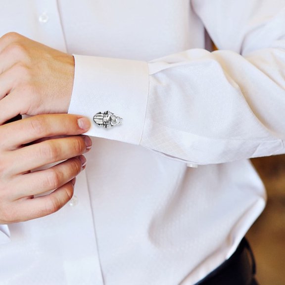 Supvox 1Pair Beetle Cufflinks Metal Shirt Buttons for Men Suit Formal Wear