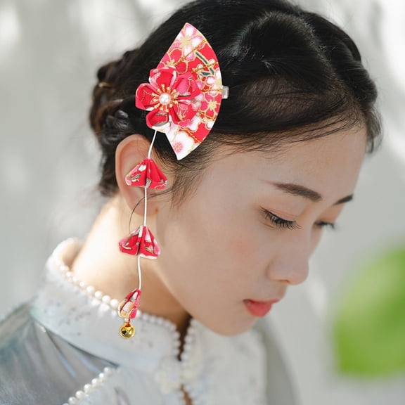 Supvox 1 Pair Women Hair Accessories Decorative Hair Clip in Red for Parties