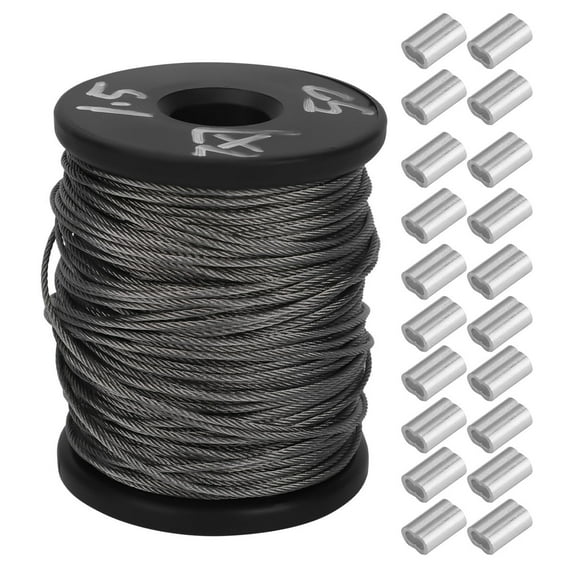 Supvox 20Pcs Stainless Steel Wire Spool with Aluminum Crimping Loop Sleeve for Hoisting