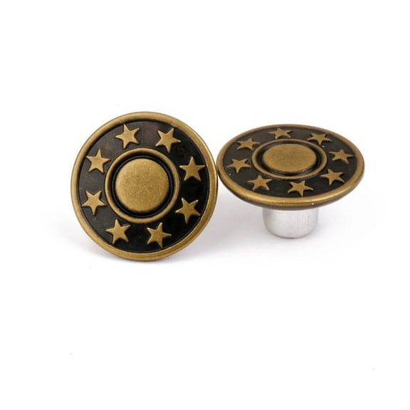Supvox 50Pcs 17Mm Star Pattern Jeans Button Green Durable Brass for Denim and Jeans Craft