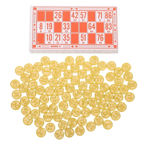 Supvox Family Gathering Bingo Board Game Lightweight Wood Paper Party Props