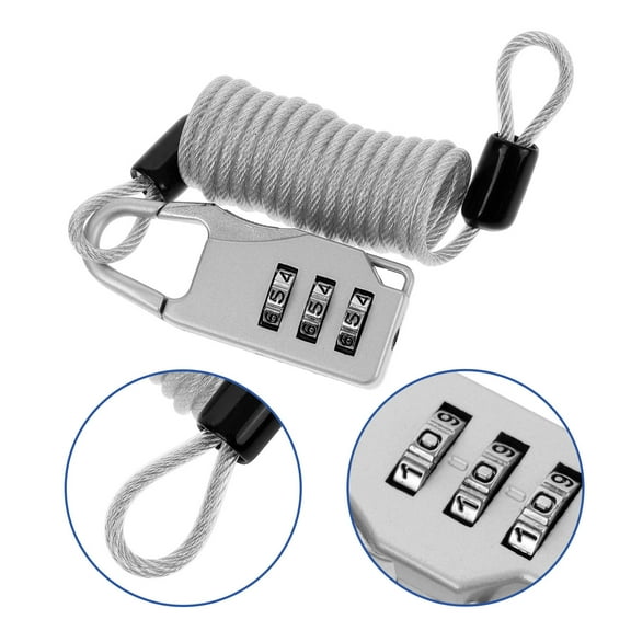 Supvox 1Set Multi Functional Combination Cable Lock for Motorcycles Electric Scooters and Bags