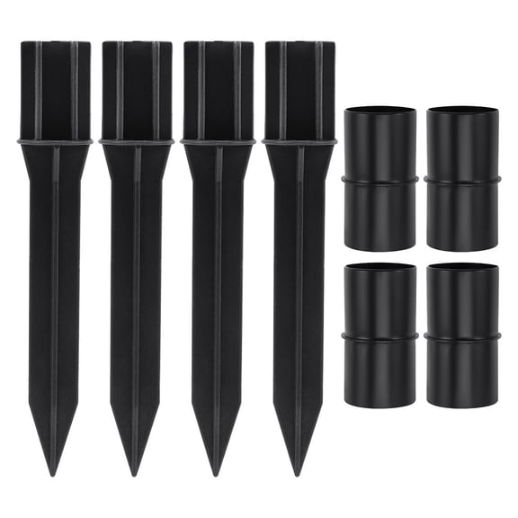 Supvox Black Plastic Solar Light Pole Replacement Set for Outdoor Garden Landscape Lighting Accessories