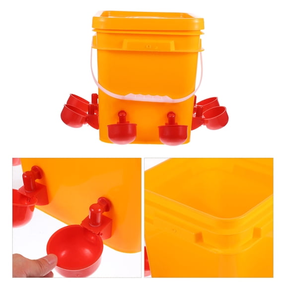 Supvox Plastic Chicken Waterer Orange for Easy Filling and Home Use