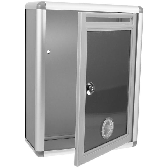 Supvox 1 Set of Wall Mount Locking Mailbox Plastic Silver for Mail Collection Indoor Outdoor