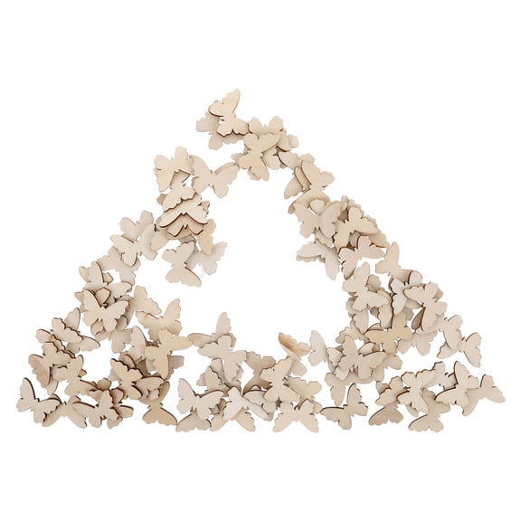Supvox 100 Pieces Polished Beige Wooden Craft Blanks for Hanging Decorations and Woodworking Projects
