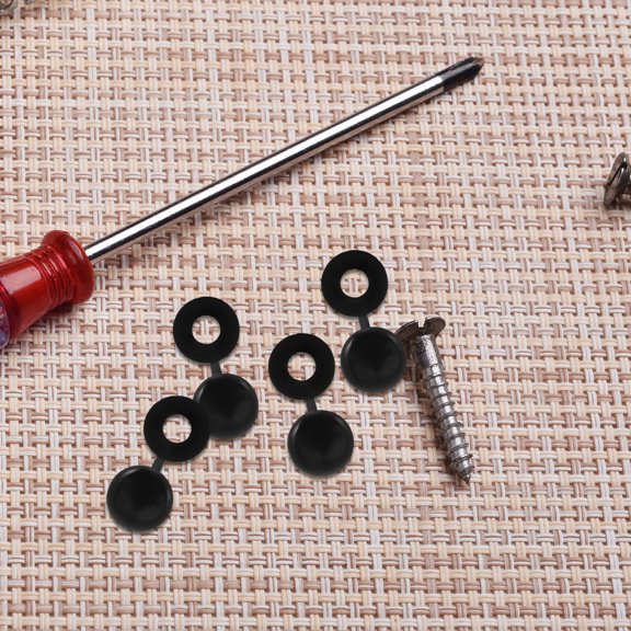 Supvox 100Pcs Black Plastic Screw Caps for Home Office Decorative Screw Covers