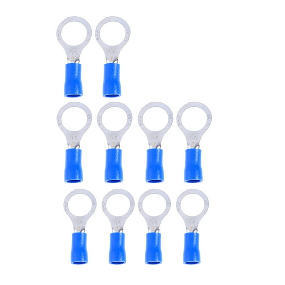 Supvox 100Pcs Heat Shrink Connectors Spade Set Blue with Thick Copper Barrel for Durable Electrical Wire Terminals