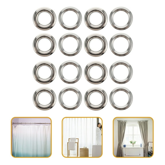 Supvox 100pcs Metal Eyelets Small Grommets Silver Plastic Holding Curtains Home Use