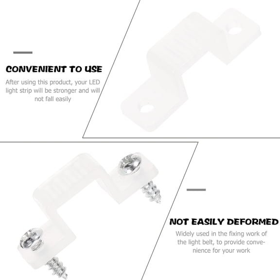 Supvox 100Pcs Transparent LED Light Mounting Clips for Soft and Hard Light Bars, Compatible and