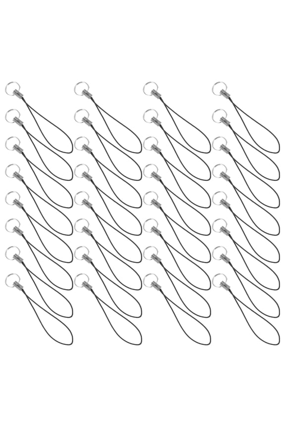 100Pcs Black Phone Keychain Strap Strong Rust Resistant Rope Lanyard for Hanging Phone