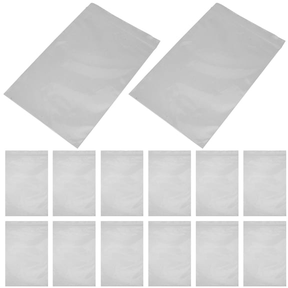 Supvox 100Pcs White Transparent Plastic Sealed Bags for Small Business Storage
