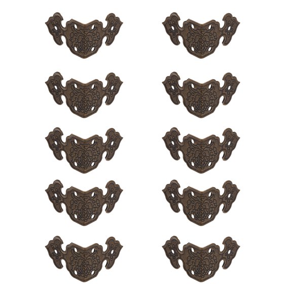 Supvox Antique Case Corner Protectors Brown Brass for Box Cabinet Protection 10Pcs