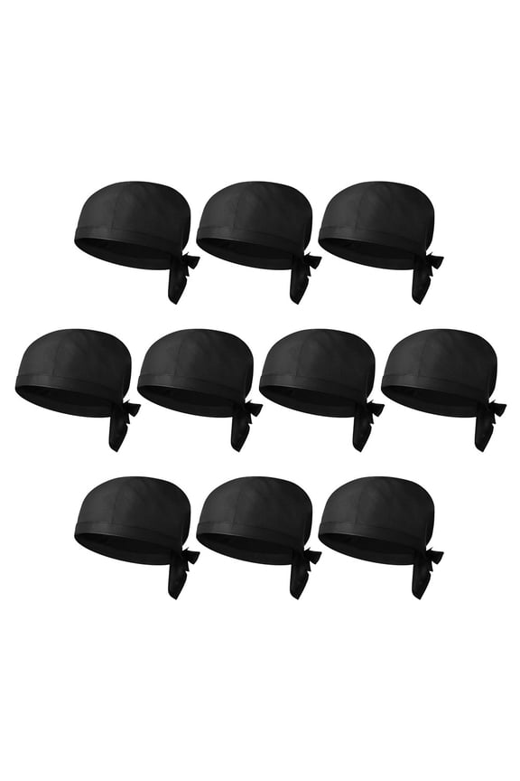 10Pcs Unisex Black Cotton Chef Hats for Restaurant Kitchen Cooking and Serving